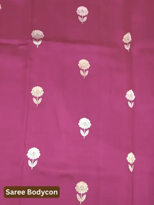 100% Pure Silk Rani Magenta Banarasi Saree | Handloom Wedding Saree