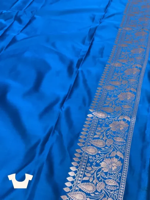 Dual Tone Royal Blue Banarasi Saree