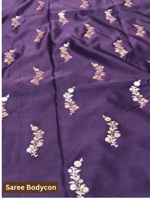 Dual Tone Royal Blue Banarasi Saree