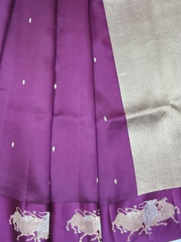 Royal Purple Banarasi Saree  in 100% Pure Silk