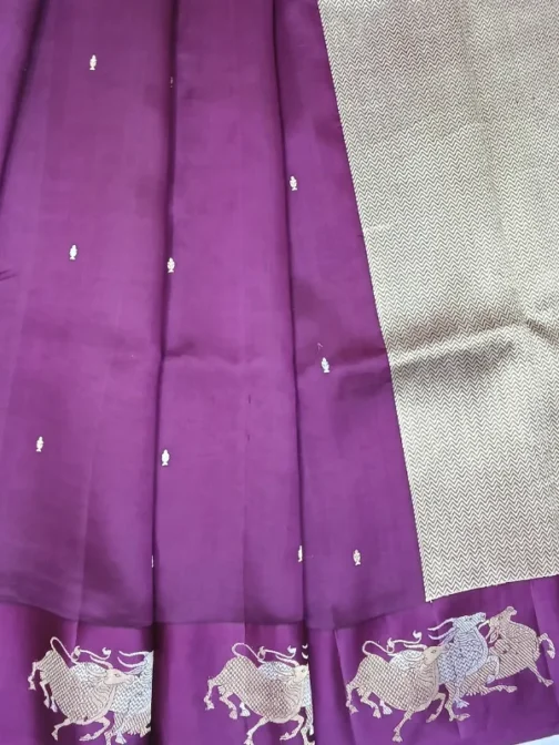 Royal Purple Banarasi Saree  in 100% Pure Silk