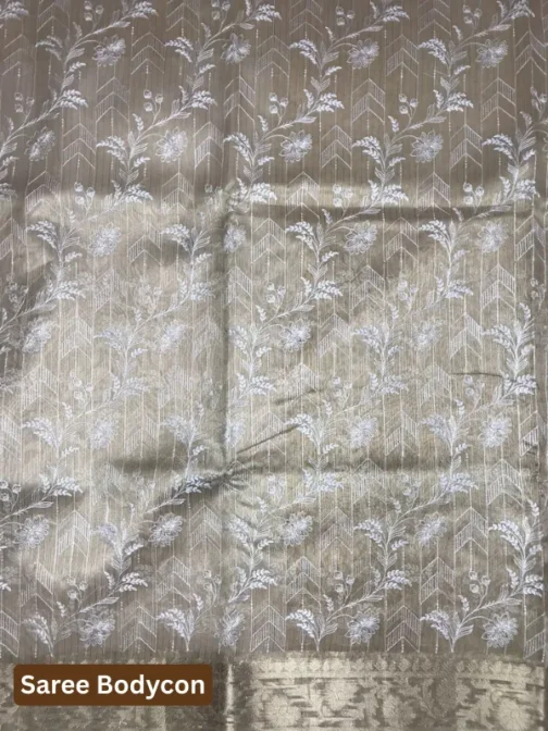 Stone Grey Banarasi Silk Saree