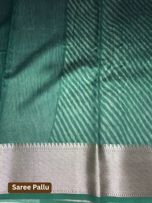 Deep Teal Green Chanderi Silk Saree
