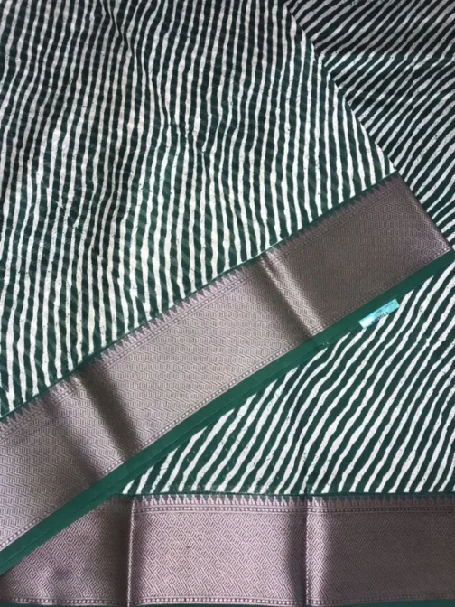 Deep Teal Green Chanderi Silk Saree