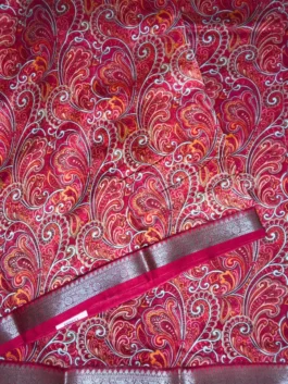 Ruby Red Banarasi Silk Saree with Golden Zari Weaving | The Saree Shop