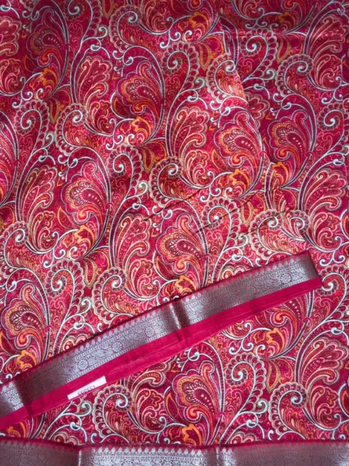 Ruby Red Banarasi Silk Saree with Golden Zari Weaving | The Saree Shop