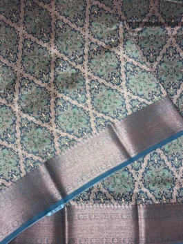 Muted Sea Green Banarasi Silk Saree