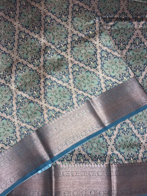 Muted Sea Green Banarasi Silk Saree