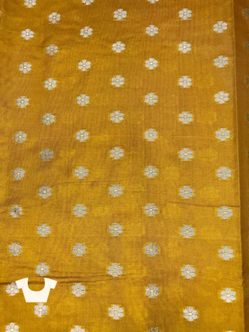 Antique Gold Banarasi Silk Saree with Zari Work
