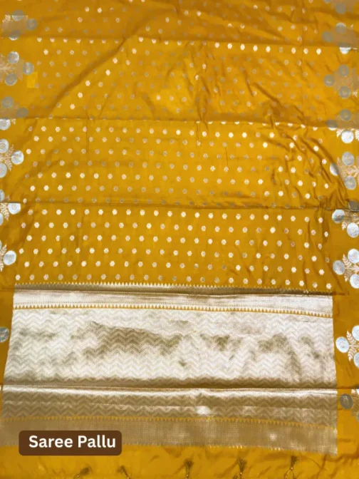 Antique Gold Banarasi Silk Saree with Zari Work