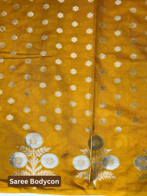 Antique Gold Banarasi Silk Saree with Zari Work