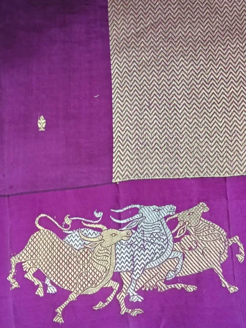 Royal Purple Banarasi Saree  in 100% Pure Silk