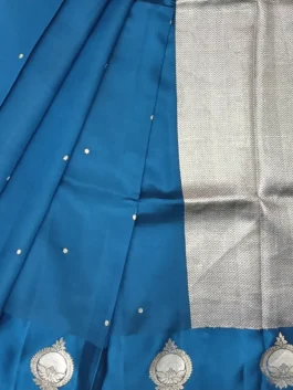 Peacock Blue Banarasi Saree