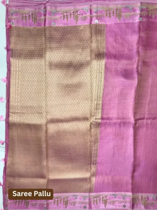 Rose Pink Satin Silk Saree | Elegant Banarasi Saree 2025