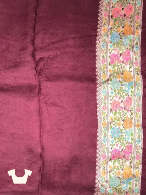 Luxury Chanderi Meenakari Saree in Deep Maroon