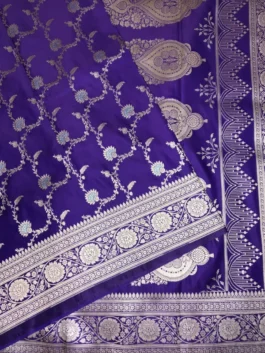 Royal Purple Satin Silk Saree | Elegant Banarasi Saree 2025