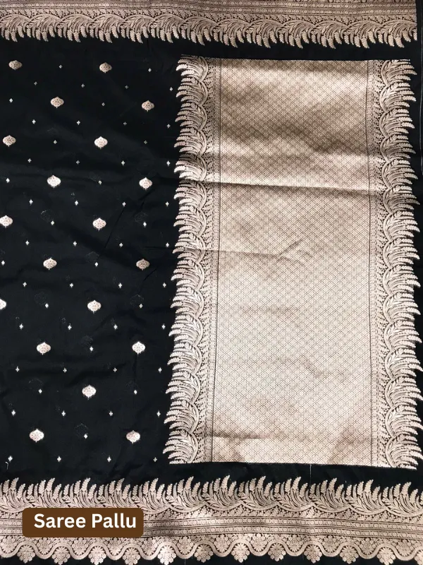 Black Satin Silk Saree | Elegant Wedding & Festive Saree 2025