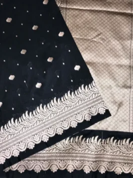 Black Satin Silk Saree | Elegant Wedding & Festive Saree 2025