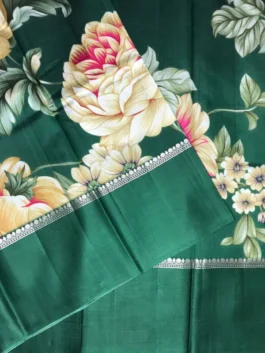 Deep Teal Green Silk Saree