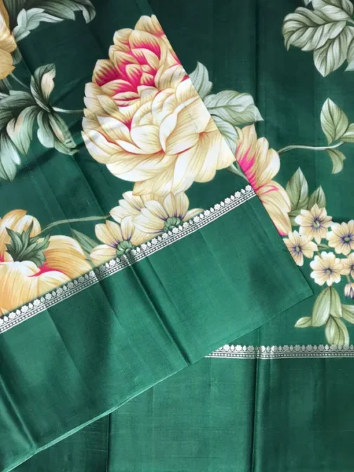 Deep Teal Green Silk Saree