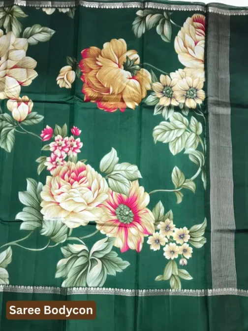 Deep Teal Green Silk Saree