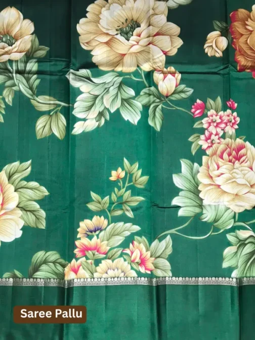 Deep Teal Green Silk Saree