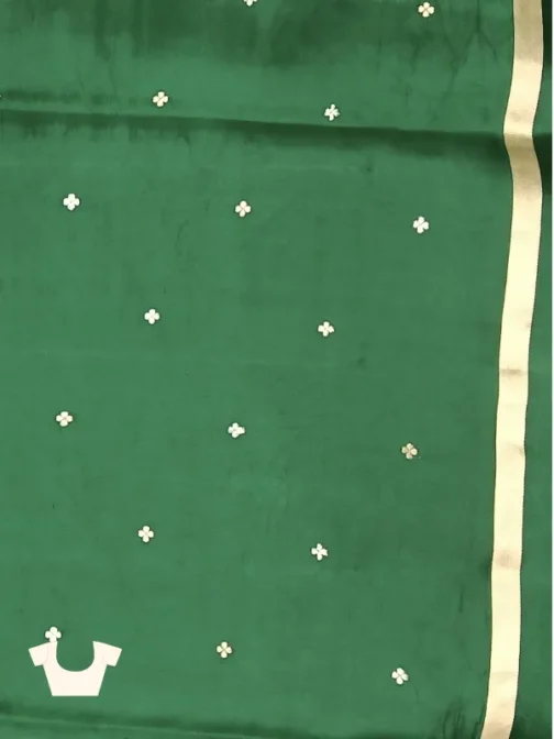 100% Pure Silk Deep Forest Green Banarasi Saree