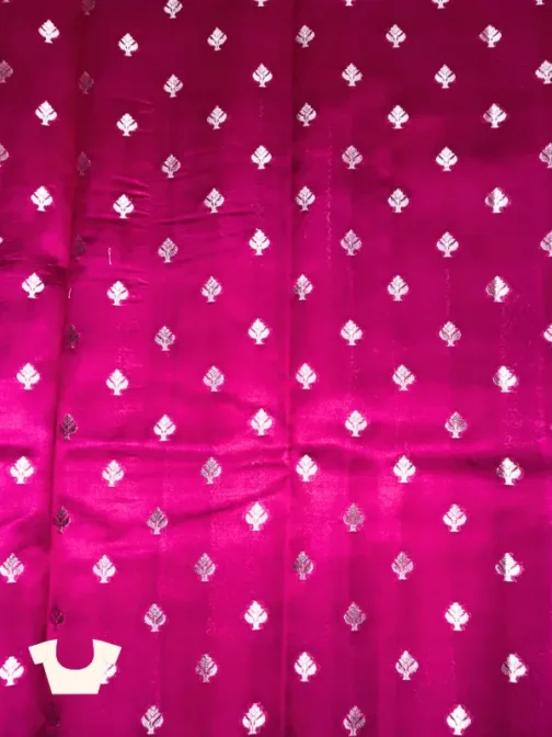 Rani Pink Silk Saree with Zari Border | Bridal & Festive Wear Saree