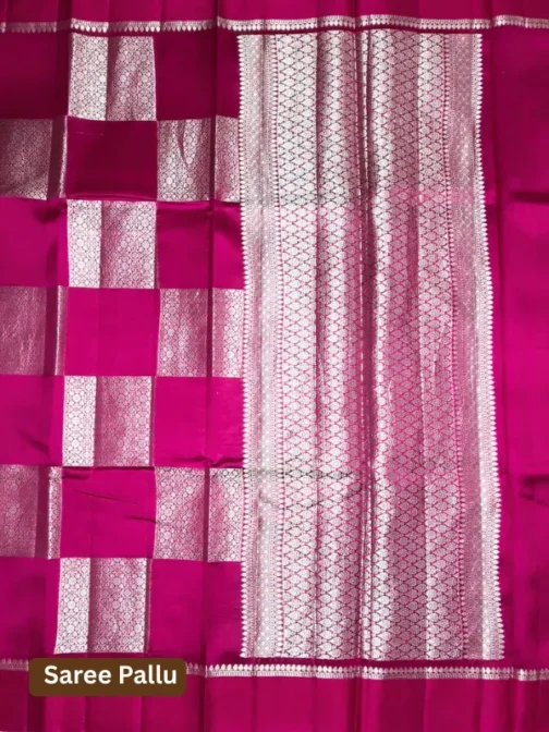 Rani Pink Silk Saree with Zari Border | Bridal & Festive Wear Saree