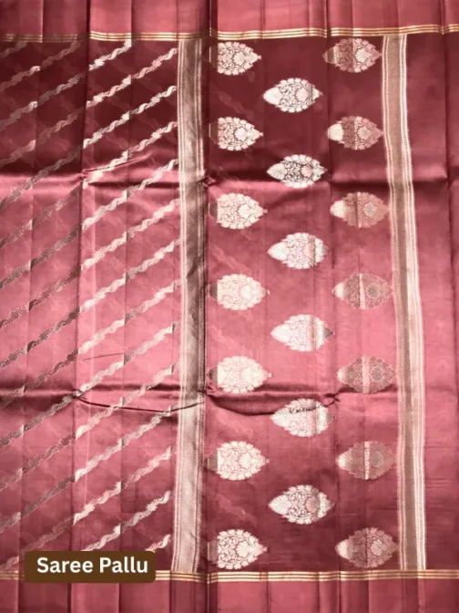 Dusty Rose Pink Silk Saree with Zari Detailing | Elegant Wedding & Festive Saree