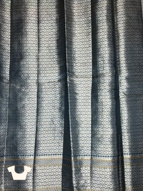 Navy Blue-Black Silk Saree with Zari Border | Regal Wedding & Party Wear Saree