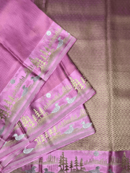 Rose Pink Satin Silk Saree | Elegant Banarasi Saree 2025