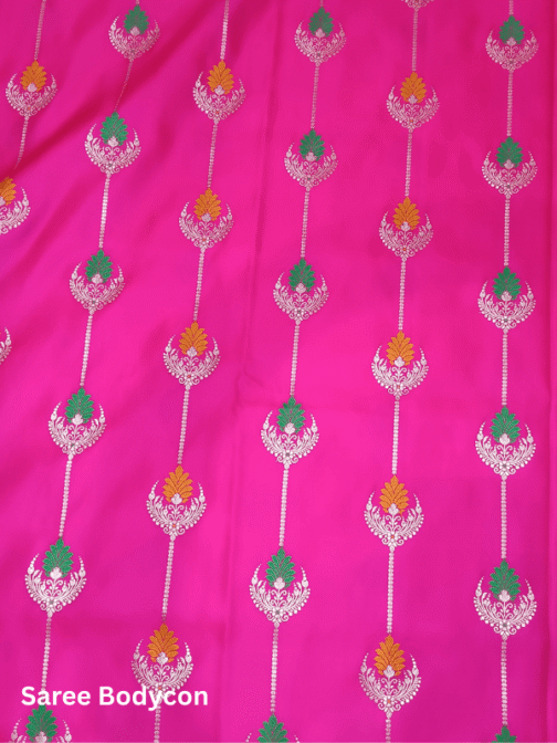 Satin Meenakari Banarasi Saree | Pink Zari Woven Silk Saree
